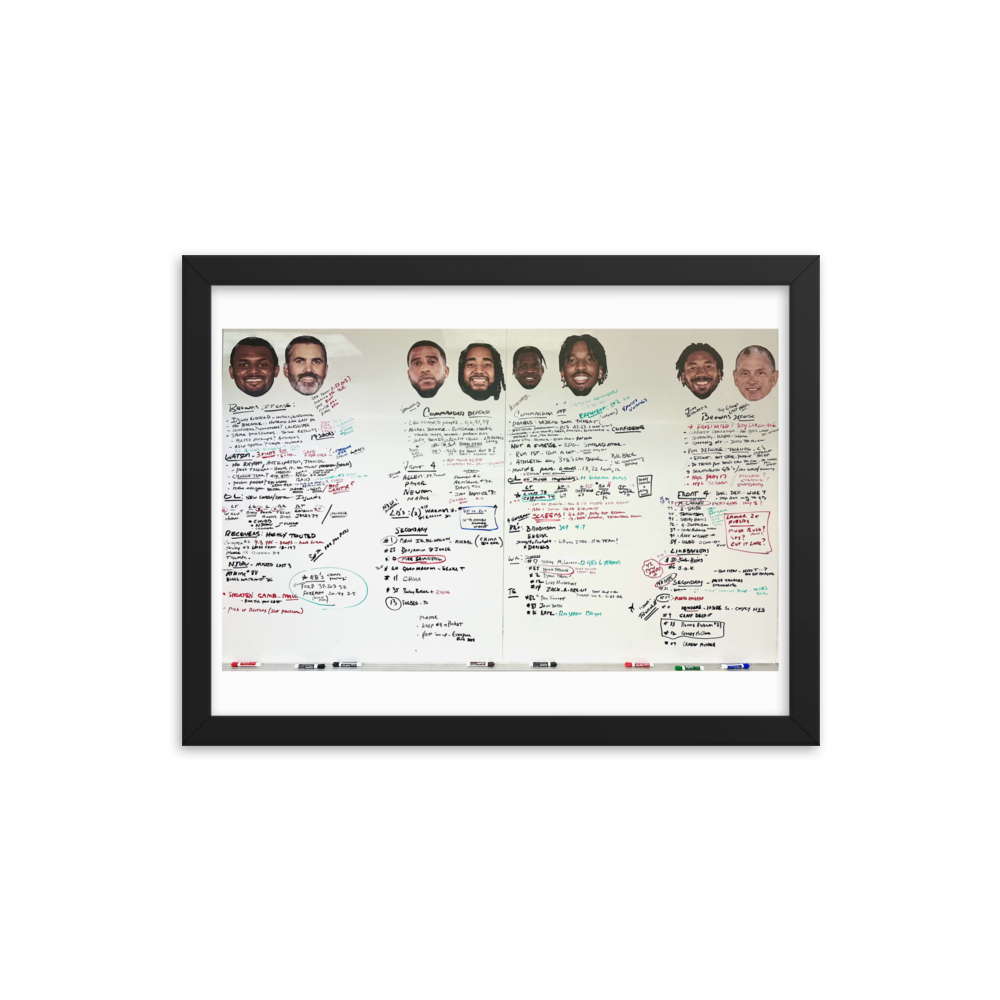 Gruden Loves Football Whiteboard Framed Poster