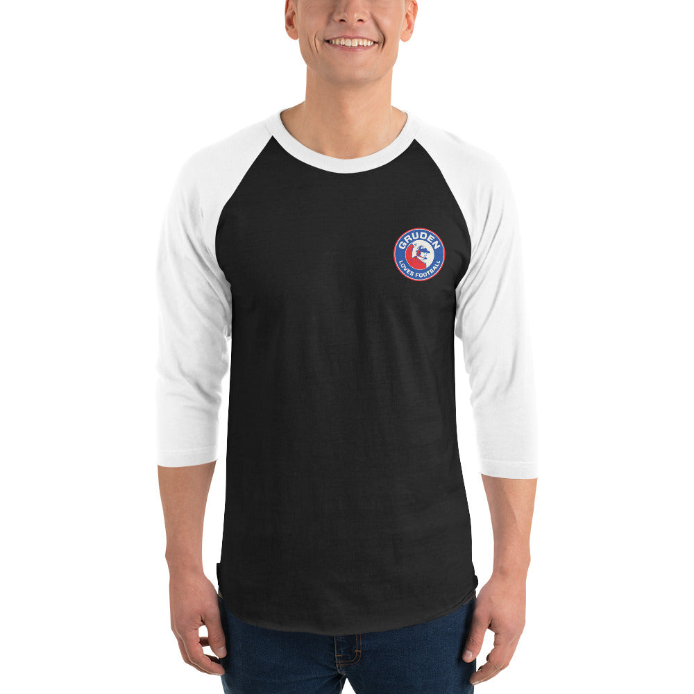 Gruden Loves Football 3/4 sleeve raglan shirt